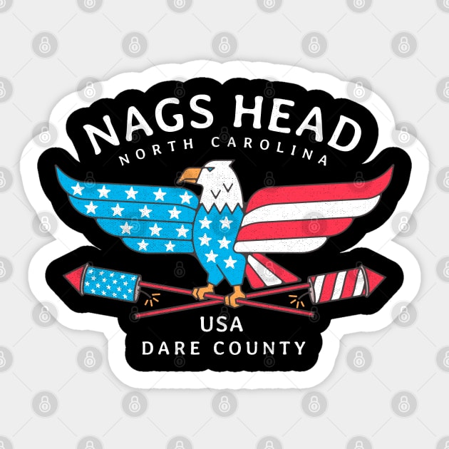 Nags Head, NC Summer Patriotic Pride Fourth of July Sticker by Contentarama